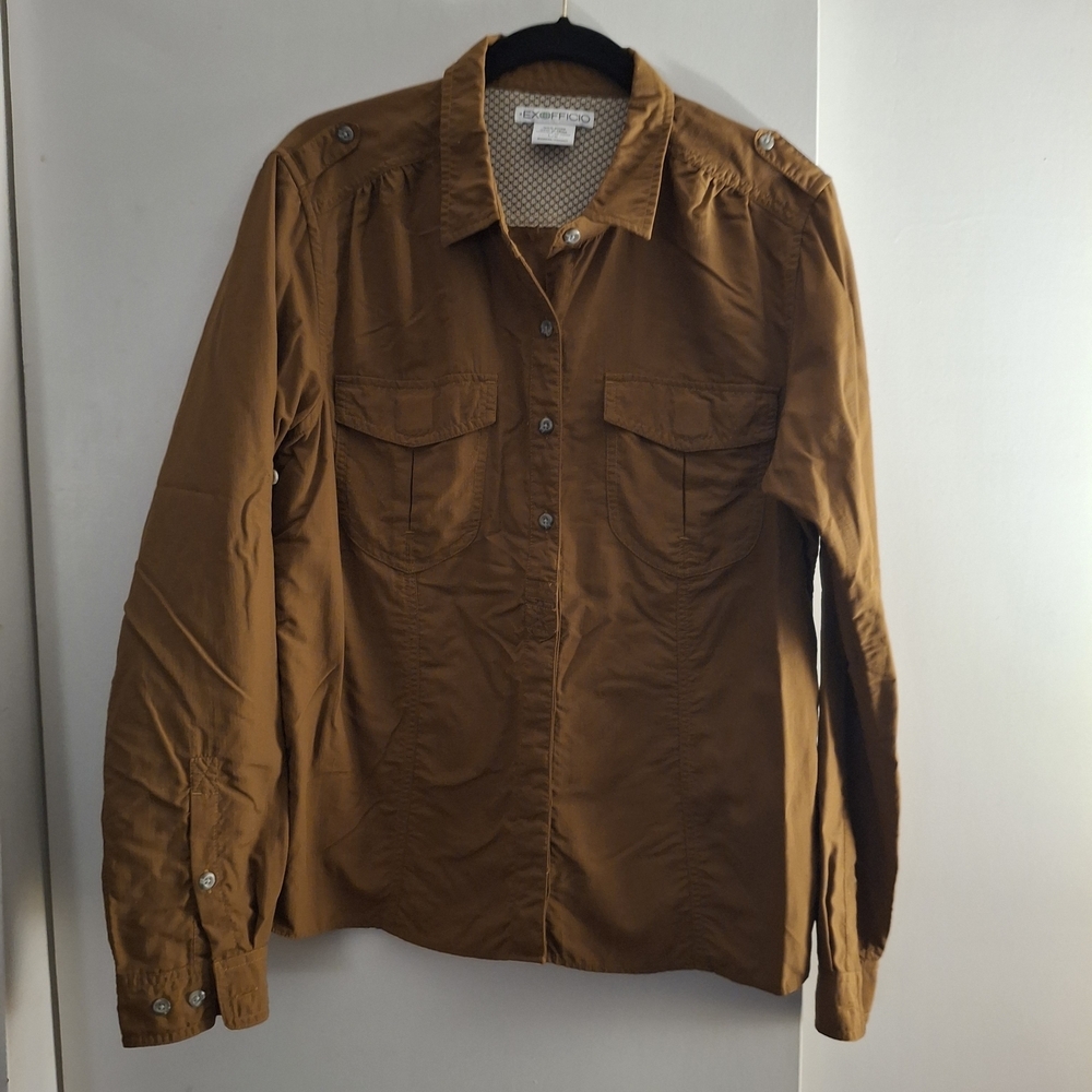 ExOfficio Women's Button-Down Shirt in Brown
